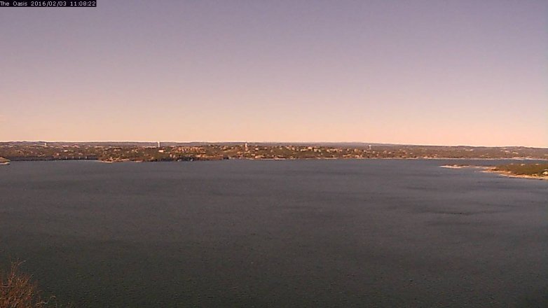 Lake Travis webcam, February 3, 2016 10:15 AM CT