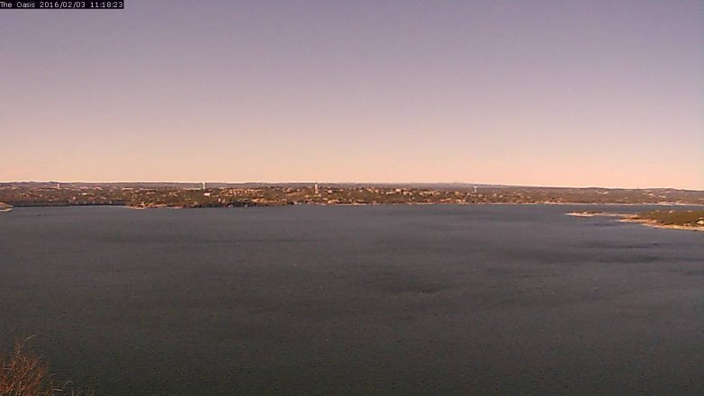 Lake Travis webcam, February 3, 2016 10:25 AM CT