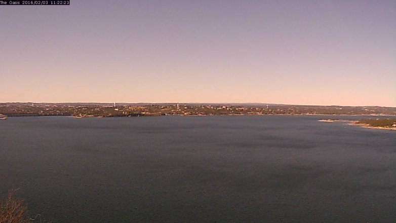 Lake Travis webcam, February 3, 2016 10:30 AM CT