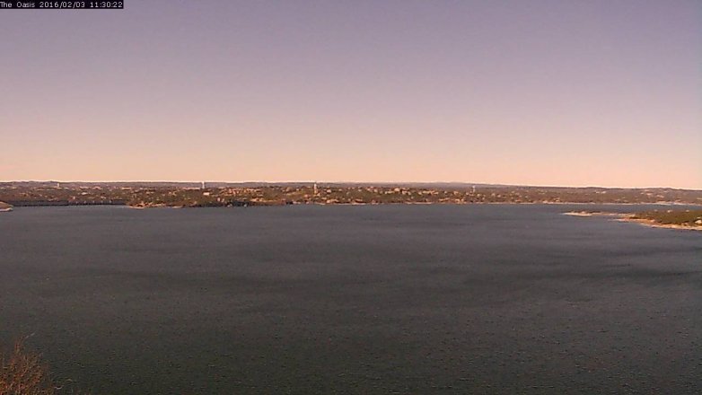 Lake Travis webcam, February 3, 2016 10:35 AM CT