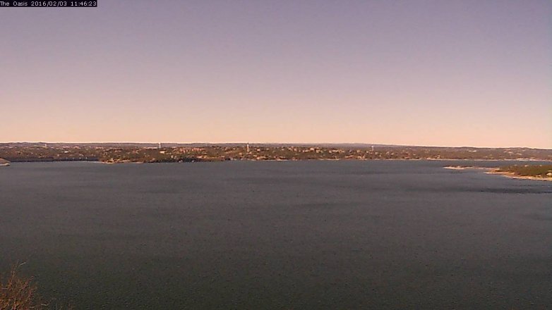 Lake Travis webcam, February 3, 2016 10:50 AM CT