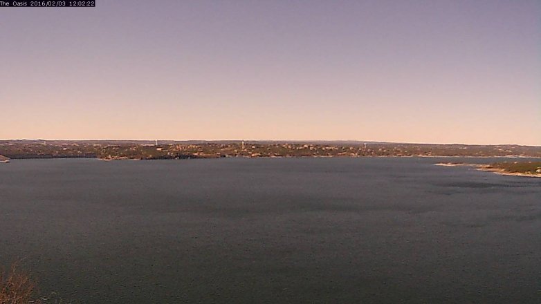 Lake Travis webcam, February 3, 2016 11:10 AM CT