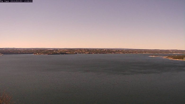 Lake Travis webcam, February 3, 2016 12:15 PM CT