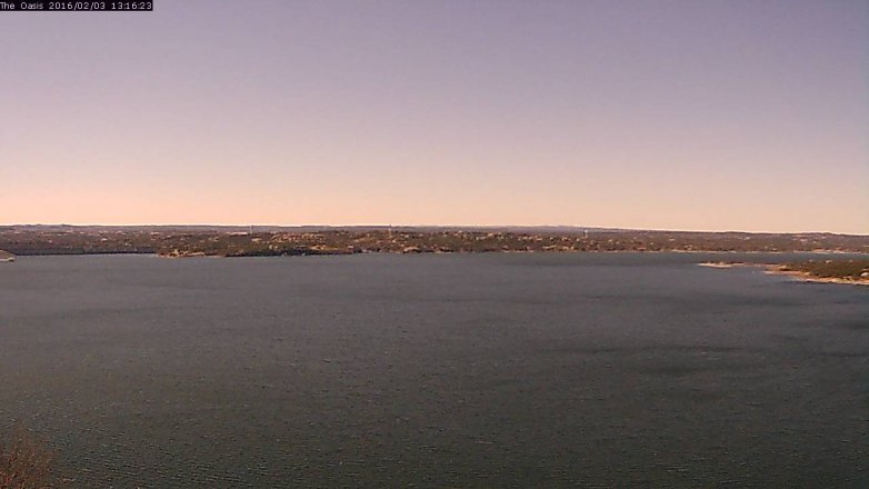 Lake Travis webcam, February 3, 2016 12:20 PM CT