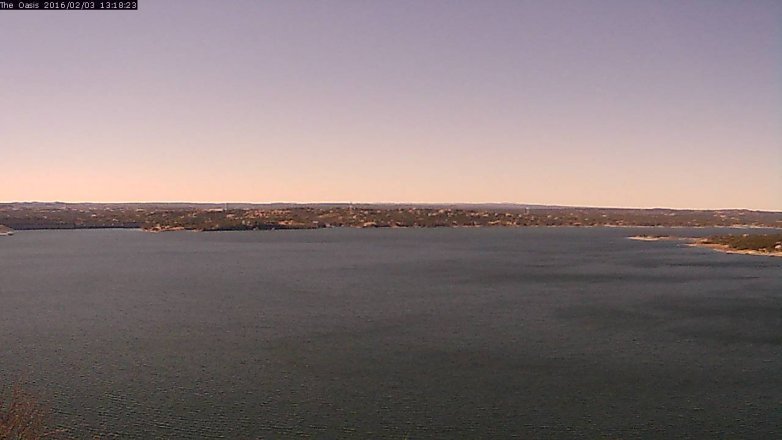 Lake Travis webcam, February 3, 2016 12:25 PM CT