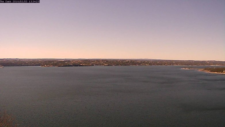 Lake Travis webcam, February 3, 2016 12:40 PM CT