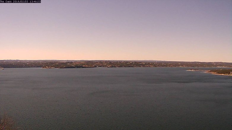 Lake Travis webcam, February 3, 2016 12:50 PM CT