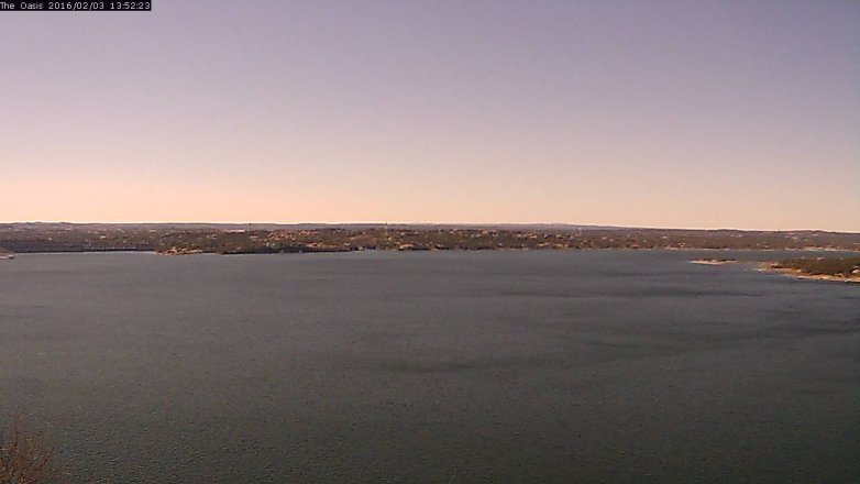 Lake Travis webcam, February 3, 2016 1:00 PM CT