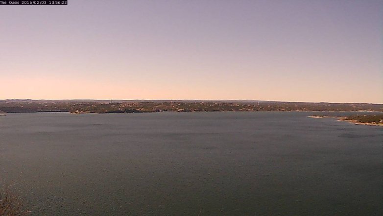 Lake Travis webcam, February 3, 2016 1:05 PM CT