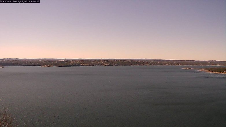 Lake Travis webcam, February 3, 2016 1:25 PM CT