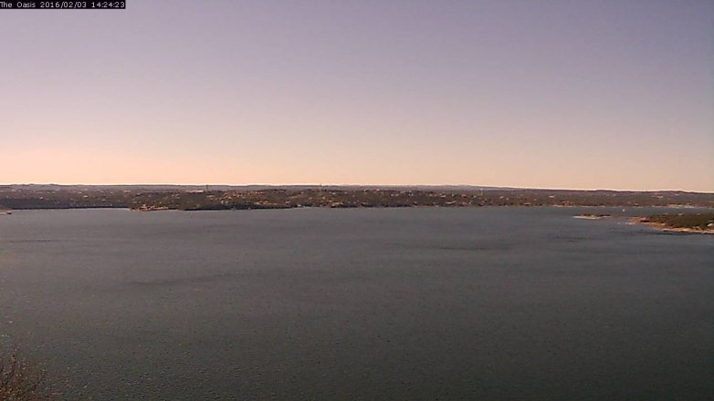 Lake Travis webcam, February 3, 2016 1:30 PM CT