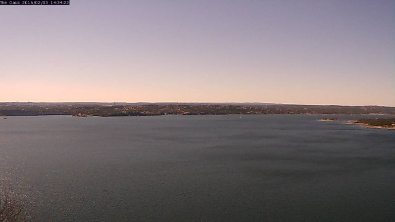Lake Travis webcam, February 3, 2016 1:40 PM CT