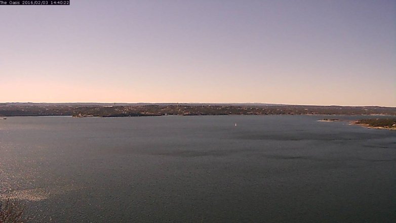 Lake Travis webcam, February 3, 2016 1:45 PM CT
