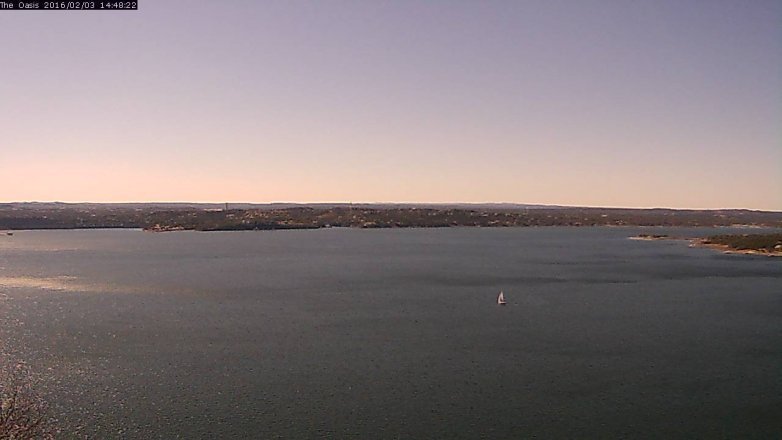Lake Travis webcam, February 3, 2016 1:55 PM CT