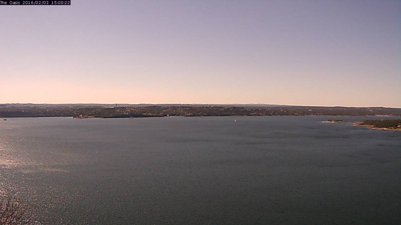 Lake Travis webcam, February 3, 2016 2:05 PM CT