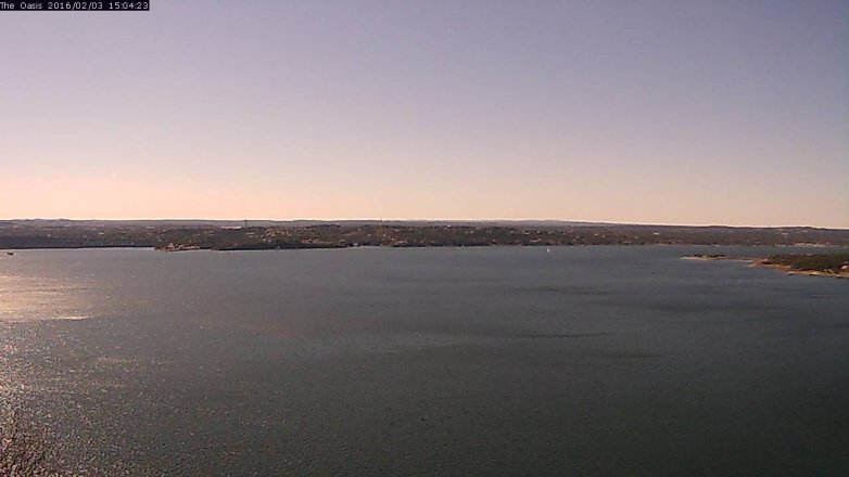 Lake Travis webcam, February 3, 2016 2:10 PM CT