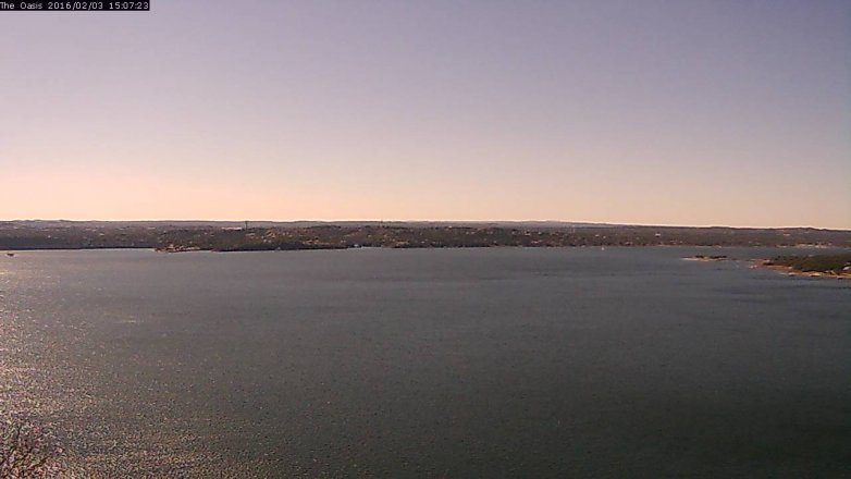 Lake Travis webcam, February 3, 2016 2:15 PM CT