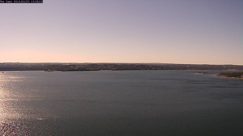 Lake Travis webcam, February 3, 2016 2:35 PM CT