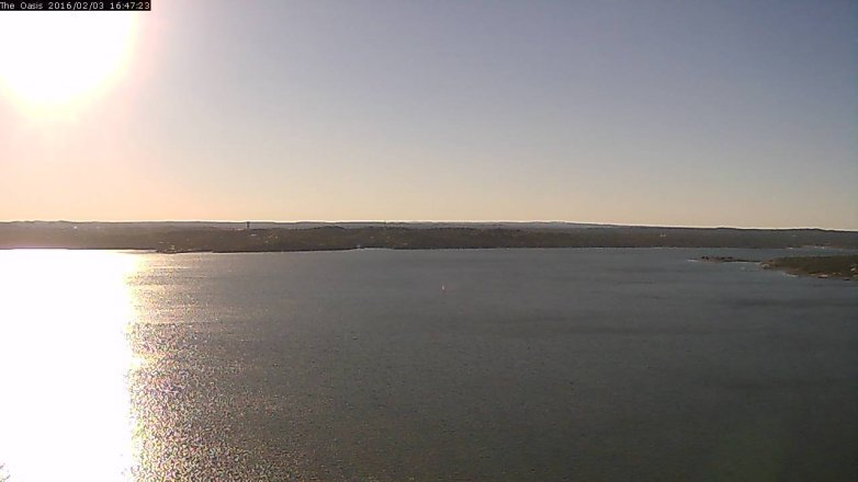 Lake Travis webcam, February 3, 2016 3:55 PM CT
