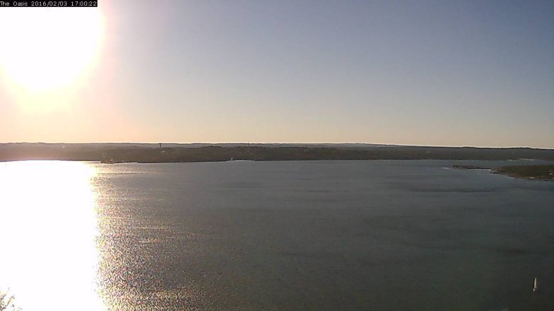 Lake Travis webcam, February 3, 2016 4:05 PM CT