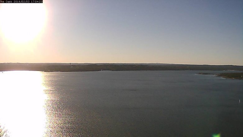 Lake Travis webcam, February 3, 2016 4:10 PM CT