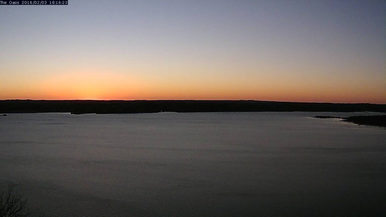 Lake Travis webcam, February 3, 2016 5:20 PM CT