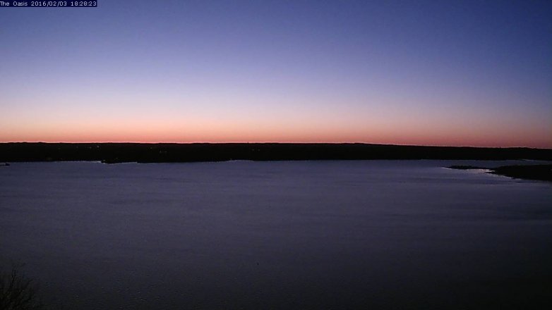 Lake Travis webcam, February 3, 2016 5:35 PM CT