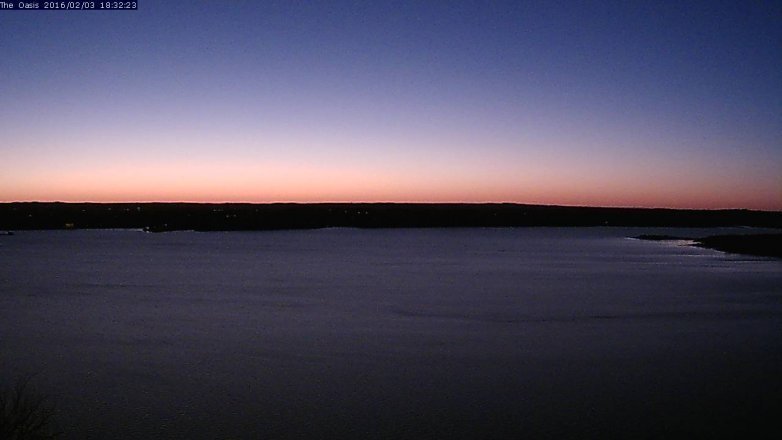 Lake Travis webcam, February 3, 2016 5:40 PM CT