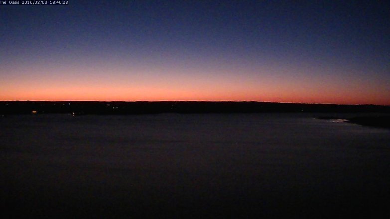 Lake Travis webcam, February 3, 2016 5:45 PM CT