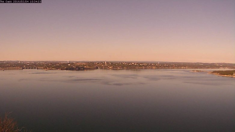 Lake Travis webcam, February 4, 2016 9:40 AM CT