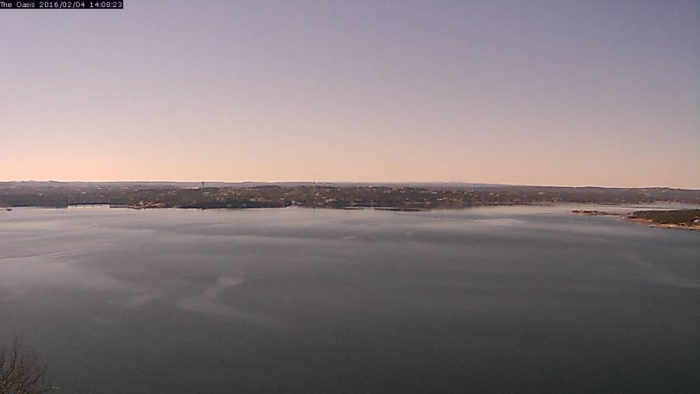 Lake Travis webcam, February 4, 2016 1:15 PM CT