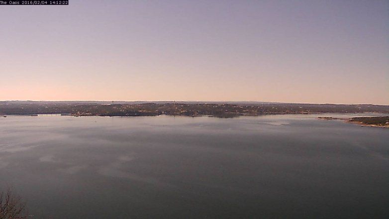 Lake Travis webcam, February 4, 2016 1:20 PM CT