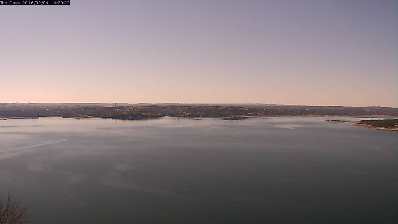 Lake Travis webcam, February 4, 2016 1:25 PM CT