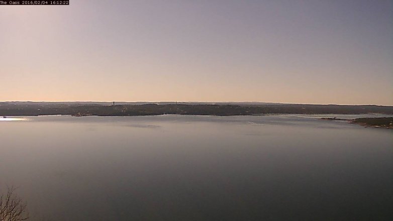 Lake Travis webcam, February 4, 2016 3:20 PM CT