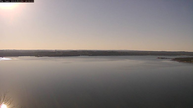 Lake Travis webcam, February 4, 2016 3:40 PM CT