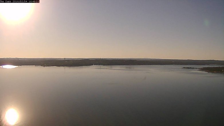 Lake Travis webcam, February 4, 2016 3:55 PM CT
