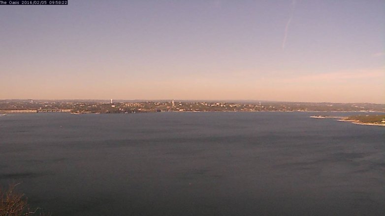 Lake Travis webcam, February 5, 2016 9:05 AM CT