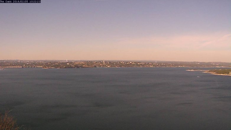 Lake Travis webcam, February 5, 2016 9:30 AM CT