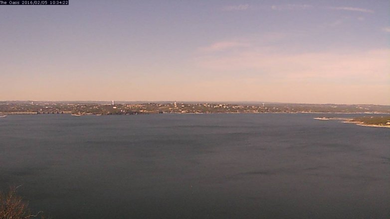 Lake Travis webcam, February 5, 2016 9:40 AM CT