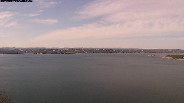 Lake Travis webcam, February 5, 2016 12:05 PM CT