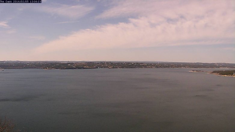 Lake Travis webcam, February 5, 2016 12:15 PM CT