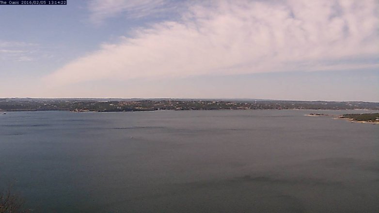 Lake Travis webcam, February 5, 2016 12:20 PM CT