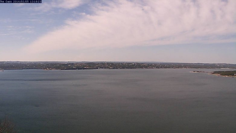 Lake Travis webcam, February 5, 2016 12:25 PM CT