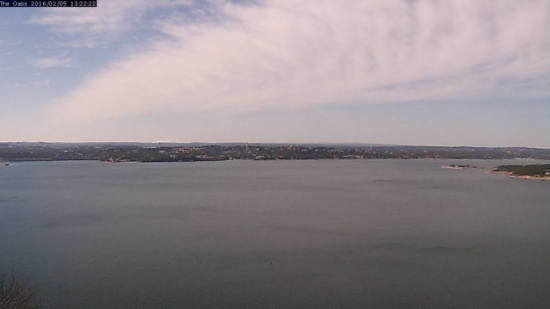 Lake Travis webcam, February 5, 2016 12:30 PM CT