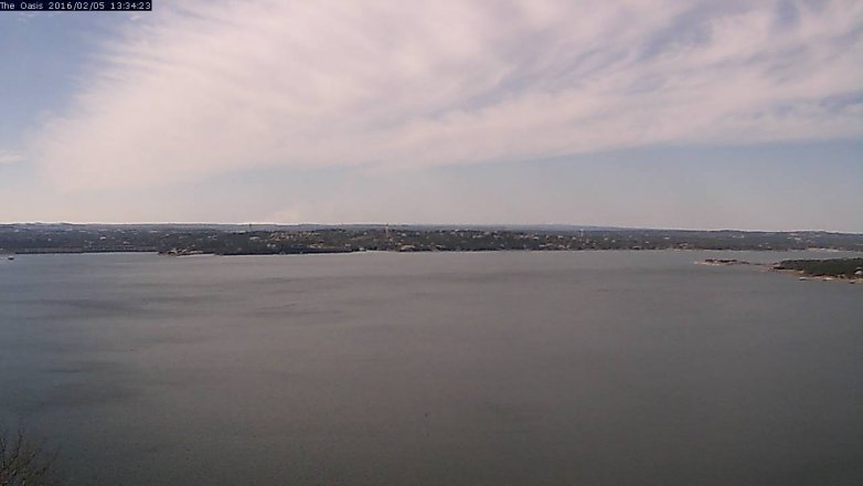 Lake Travis webcam, February 5, 2016 12:40 PM CT