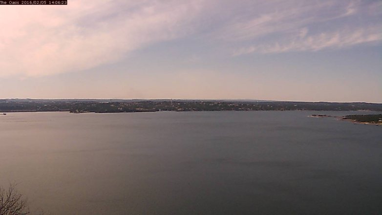 Lake Travis webcam, February 5, 2016 1:10 PM CT