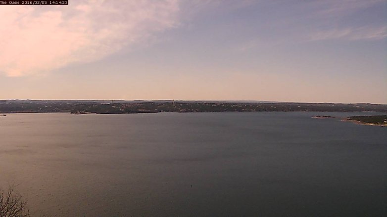 Lake Travis webcam, February 5, 2016 1:20 PM CT