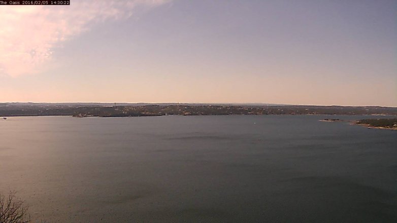 Lake Travis webcam, February 5, 2016 1:35 PM CT