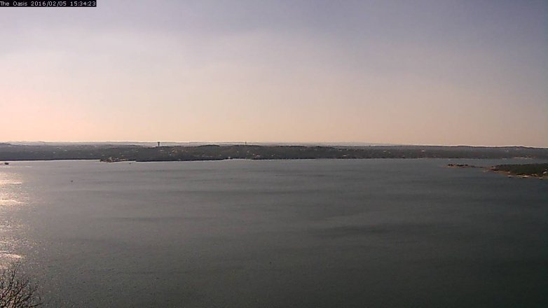 Lake Travis webcam, February 5, 2016 2:40 PM CT