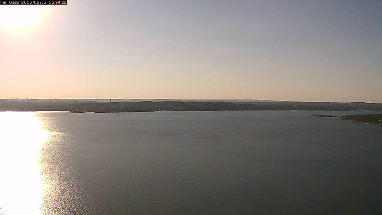 Lake Travis webcam, February 5, 2016 3:40 PM CT